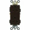 Leviton 16362 20a, 125v, Decora Plus Duplex Receptacle, Self Grounding, Brown - Pkg Qty 10 -Switches, Receptacles & Sensors Sales LEV 16362