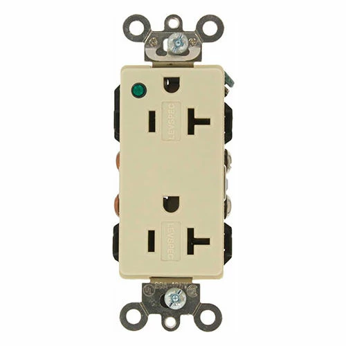 Leviton 16362-Pli 20a, 125v, Decora Plus Duplex Receptacle, Ivory - Pkg Qty 10 3 Leviton 16362-Pli 20a, 125v, Decora Plus Duplex Receptacle, Ivory - Pkg Qty 10