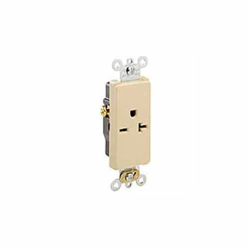 Leviton 16441-I 20A, 250V, Decora Plus Single Receptacle, Commercial Grade, Self-Grounding, Ivory - Pkg Qty 10 3 Leviton 16441-I 20A, 250V, Decora Plus Single Receptacle, Commercial Grade, Self-Grounding, Ivory - Pkg Qty 10