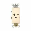 Leviton 16441-T 20A-250V, Decora Plus Single Receptacle, Comm. Grade, Self-Grounding, Lt. Almond - Pkg Qty 10 -Switches, Receptacles & Sensors Sales LEV 16441 T