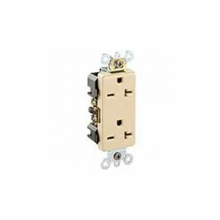 Leviton 16462-I 20a, 250v, Decora Plus Duplex Receptacle, Ivory - Pkg Qty 10