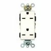 Leviton 16662-W 15a, 250v, Decora Plus Dplx Recpt., Commercial Grade, Self Grounding, Wht - Pkg Qty 10 -Switches, Receptacles & Sensors Sales LEV 16662 W