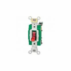 Leviton 3031-Plr 30a, 120v, Illuminated On,Single-Pole Ac Quiet Switch, Red - Pkg Qty 10