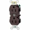 Leviton 5242 15A, 125V, Duplex Receptacle, Brown - Pkg Qty 10