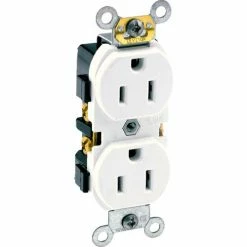 Leviton 5242-W 15A, 125V, Duplex Receptacle, White - Pkg Qty 10