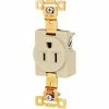 Leviton 5251-I 15A, 125V, Single Receptacle, Ivory - Pkg Qty 10 -Switches, Receptacles & Sensors Sales LEV 5251 I