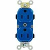 Leviton 5252-BU 15A, 125V, Duplex Receptacle, Blue - Pkg Qty 10 -Switches, Receptacles & Sensors Sales LEV 5252 BU