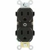 Leviton 5252-E Narrow Body Duplex Receptacle, Straight Blade, Black - Pkg Qty 10 -Switches, Receptacles & Sensors Sales LEV 5252 E