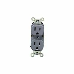 Leviton 5252-GY 15A, 125V, Duplex Receptacle, Gray - Pkg Qty 10