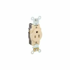 Leviton 5261-W 15a, 125v, Single Receptacle, White - Pkg Qty 10