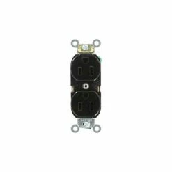 Leviton 5262-Se 15a, 125v, Duplex Receptacle, Self Grounding, Black - Pkg Qty 10