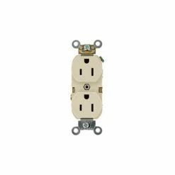 Leviton 5262-ST 15A, 125V, Duplex Receptacle, Self Grounding, Light Almond - Pkg Qty 10