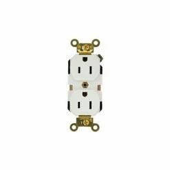 Leviton 5262-W 15a, 125v, Duplex Receptacle, Self Grounding, White - Pkg Qty 10