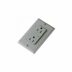 Leviton 5280-Gy 15a 125v Decora Duplex Receptacle, Self Grounding, Gray