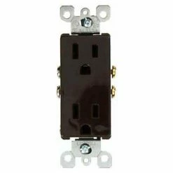 Leviton 5325 15A, 125V, Decora Duplex Receptacle, Residential Grade, Grounding, Brown - Pkg Qty 10