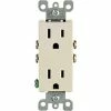 Leviton 5325-T 15A, 125V, Decora Duplex Receptacle, Ground Screw, Mounting, Light Almond - Pkg Qty 10 -Switches, Receptacles & Sensors Sales LEV 5325 T