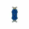 Leviton 5352-BU 20A, 125V, Duplex Receptacle, Blue - Pkg Qty 10 -Switches, Receptacles & Sensors Sales LEV 5352 BU