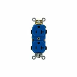 Leviton 5352-BU 20A, 125V, Duplex Receptacle, Blue - Pkg Qty 10