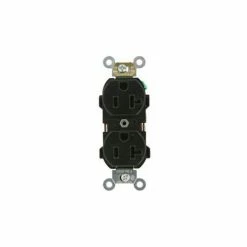 Leviton 5352-E 20A, 125V, Duplex Receptacle, Black - Pkg Qty 10