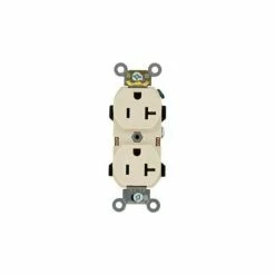 Leviton 5352-T 20A, 125V, Duplex Receptacle, Light Almond - Pkg Qty 10