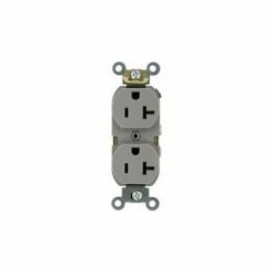 Leviton 5362-Gy Duplex Receptacle, Straight Blade, Gray - Pkg Qty 10