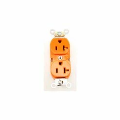 Leviton 5362-Ig 20a, 125v, Duplex Receptacle, Isolated Ground, Orange - Pkg Qty 10