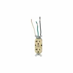 Leviton 5362-Li 20a, 125v, Duplex Receptacle, Grounding, Ivory - Pkg Qty 10