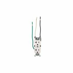 Leviton 5362-Lw 20a, 125v, Duplex Receptacle, Grounding, White - Pkg Qty 10