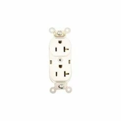 Leviton 5362-W 20a, 125v, 2p, 3w, Duplex Receptacle, Straight Blade, White - Pkg Qty 10
