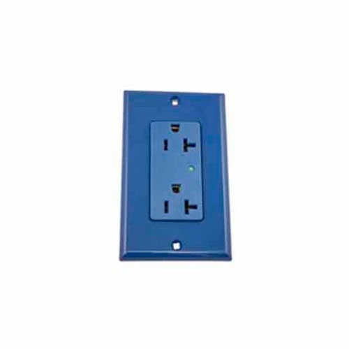 Leviton 5380-B Decora Duplex Surge Suppressor Receptacle Iso Ground, 20a, Blue 3 Leviton 5380-B Decora Duplex Surge Suppressor Receptacle Iso Ground, 20a, Blue