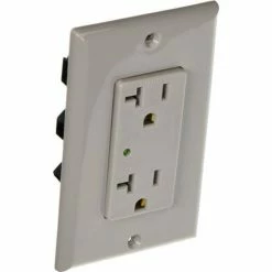 Leviton 5380-Gy Decora Duplex Surge Suppressor Receptacle Iso Ground, 20a, Gray