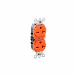 Leviton 5462-Ig 20a, 250v, Duplex Receptacle, Isolated Ground, Orange - Pkg Qty 10