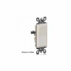 Leviton 5601-2I 15A, 120/277V, Decora Rocker Single Pole AC Quiet Switch, Ivory - Pkg Qty 10