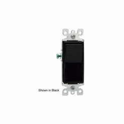 Leviton 5603-2GY 15A, 120/277V, Decora Rocker 3-Way AC Quiet Switch, Gray - Pkg Qty 10