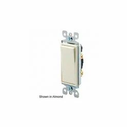 Leviton 5611-2i 15a, 120/277v, Decora Rocker, Illum. Off, Sgl-Pole Ac Quiet Switch, Ivory - Pkg Qty 10