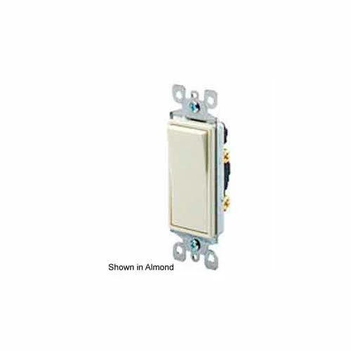 Leviton 5611-2t 15a, 120/277v, Decora Rkr, Illum. Off, 1-Pole Ac Quiet Switch, Lt. Almond - Pkg Qty 10 3 Leviton 5611-2t 15a, 120/277v, Decora Rkr, Illum. Off, 1-Pole Ac Quiet Switch, Lt. Almond - Pkg Qty 10