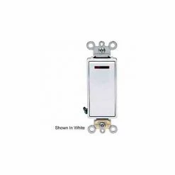 Leviton 20a 120/277 Decora Plus Rkr Pilot Light Illum. On 1-Pole Ac Quiet Sw, Lt Alm - Pkg Qty 10