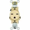 Leviton 5651-I 15A, 250V, Single Receptacle, Ivory - Pkg Qty 10 -Switches, Receptacles & Sensors Sales LEV 5651 I
