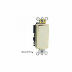Leviton 5685-2t 15a Decora Plus Rkr, 1-Pole Dbl Throw Center Off Maint. Contact, Lt Almond