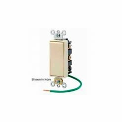 Leviton 5686-2i 15a Decora Plus Rocker, 2-Pole Dbl Throw Center Off Maint. Contact, Ivory
