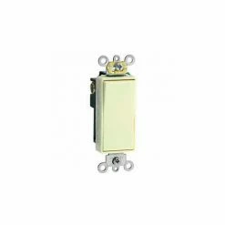 Leviton 5691-2E 15A, 120/277V, Decora Plus Rocker Single-Pole AC Quiet Switch, Black