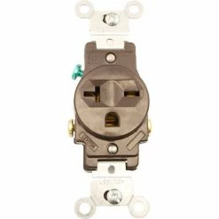 Leviton 5821 20A, 250V, NEMA 6-20R, 2P, 3W, Single Recpt., Grounding, Brown - Pkg Qty 10