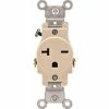 Leviton 5821-T 20A, 250V, NEMA 6-20R, 2P, 3W, Single Recpt., Grounding, Lt. Alm. - Pkg Qty 10 -Switches, Receptacles & Sensors Sales LEV 5821 T