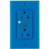 Leviton 7380-B Decora Duplex Surge Suppressor Receptacle Audible Alarm 20a, Blue -Switches, Receptacles & Sensors Sales LEV 7380 B