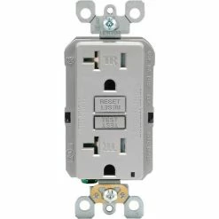 Leviton GFTR2-GY SmartlockPro Self-Test GFCI Receptacle, Tamper Resistant, 20A, Gray