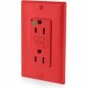 Leviton GFNT1-HFR 15A, 125V, SmartlockPro Slim Self-Test GFCI Receptacle, Hospital Grade, Red -Switches, Receptacles & Sensors Sales LEV 7599 HFR