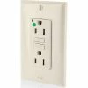 Leviton GFNT1-HFT 15A, 125V, SmartlockPro Self-Test GFCI Receptacle, Hospital Grade, Light Almond -Switches, Receptacles & Sensors Sales LEV 7599 HFT