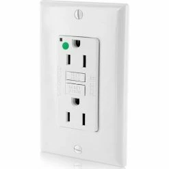 Leviton GFNT1-HFW 15A, 125V, SmartlockPro Slim Self-Test GFCI Receptacle, Hospital Grade, White