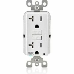 Leviton GFWT2-W 20A SmartlockPro Self-Test GFCI Duplex Receptacle, Weather & Tamper Resistant, White