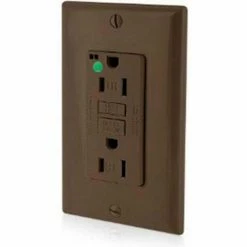 Leviton GFNT2-HG 20A SmartlockPro Self-Test GFCI Recpt, Hospital Grade, Brown